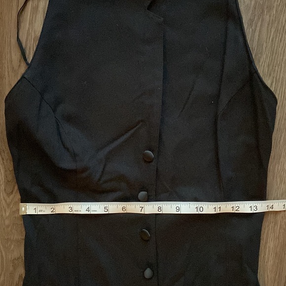 Betsy Johnson Luxe Halter Button Up Tuxedo Dress - Picture 11 of 12